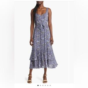 PAIGE Michelada Floral Print Midi Dress
